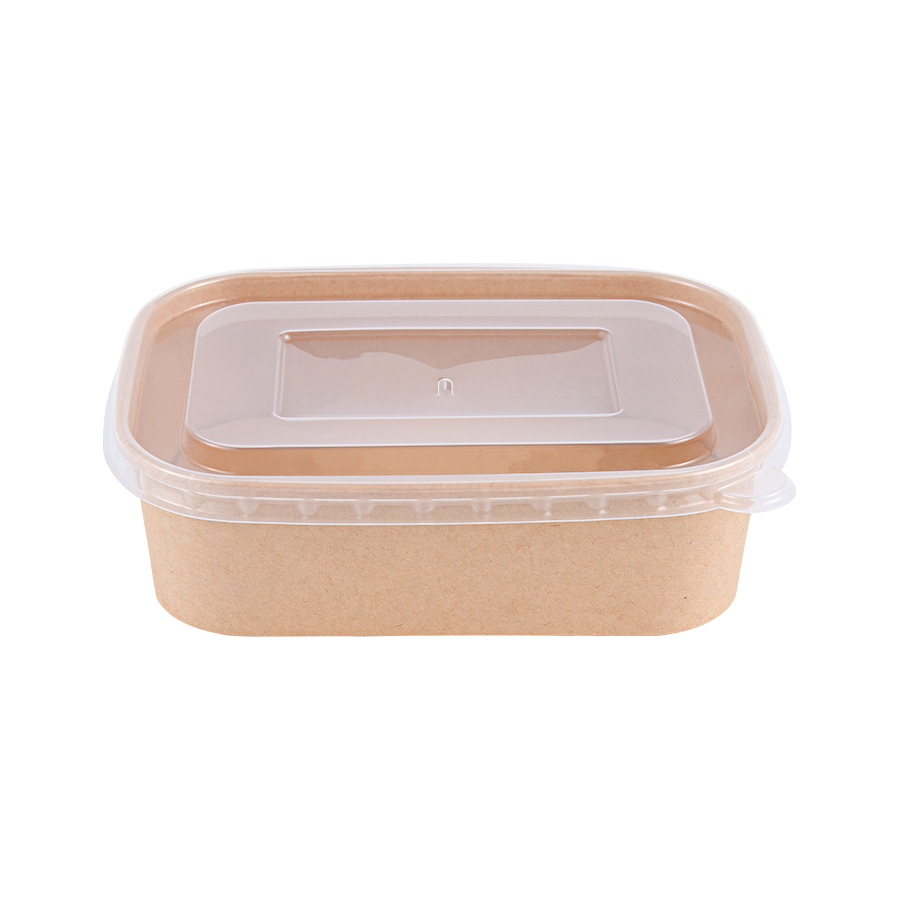 500ml PE-beläggning fyrkantig pappersskål