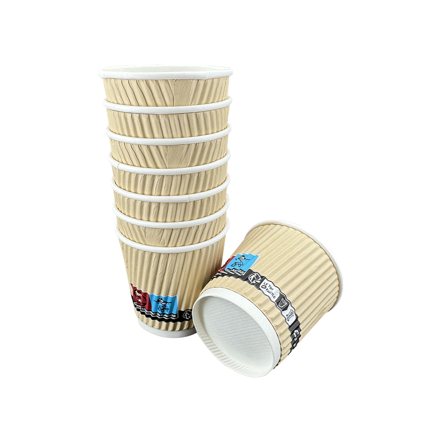 4 oz Ripple Wall engångsisolerade kaffepappersmuggar